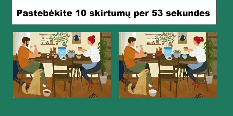 Pastebėkite skirtumą: ar galite pastebėti 10 skirtumų tarp dviejų vaizdų per 53 sekundes?