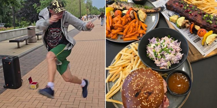 Po įspūdingo gatvės šokėjo pasirodymo vaišės restorane, išleista suma įspūdinga