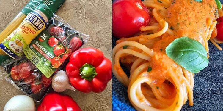 Well done spagečiai su daržovių padažu