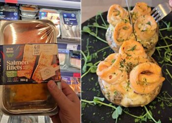 Kepti portabello krepšeliai su lašiša