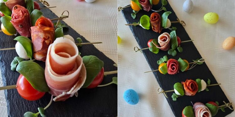 Greitai paruošiami užkandukai su kumpiu ir dešra