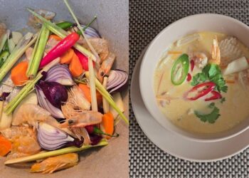 Greita ir aromatinga Tom Yum sriuba su krevetėmis ir kalmarais